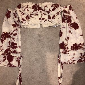 Cropped off the shoulder top